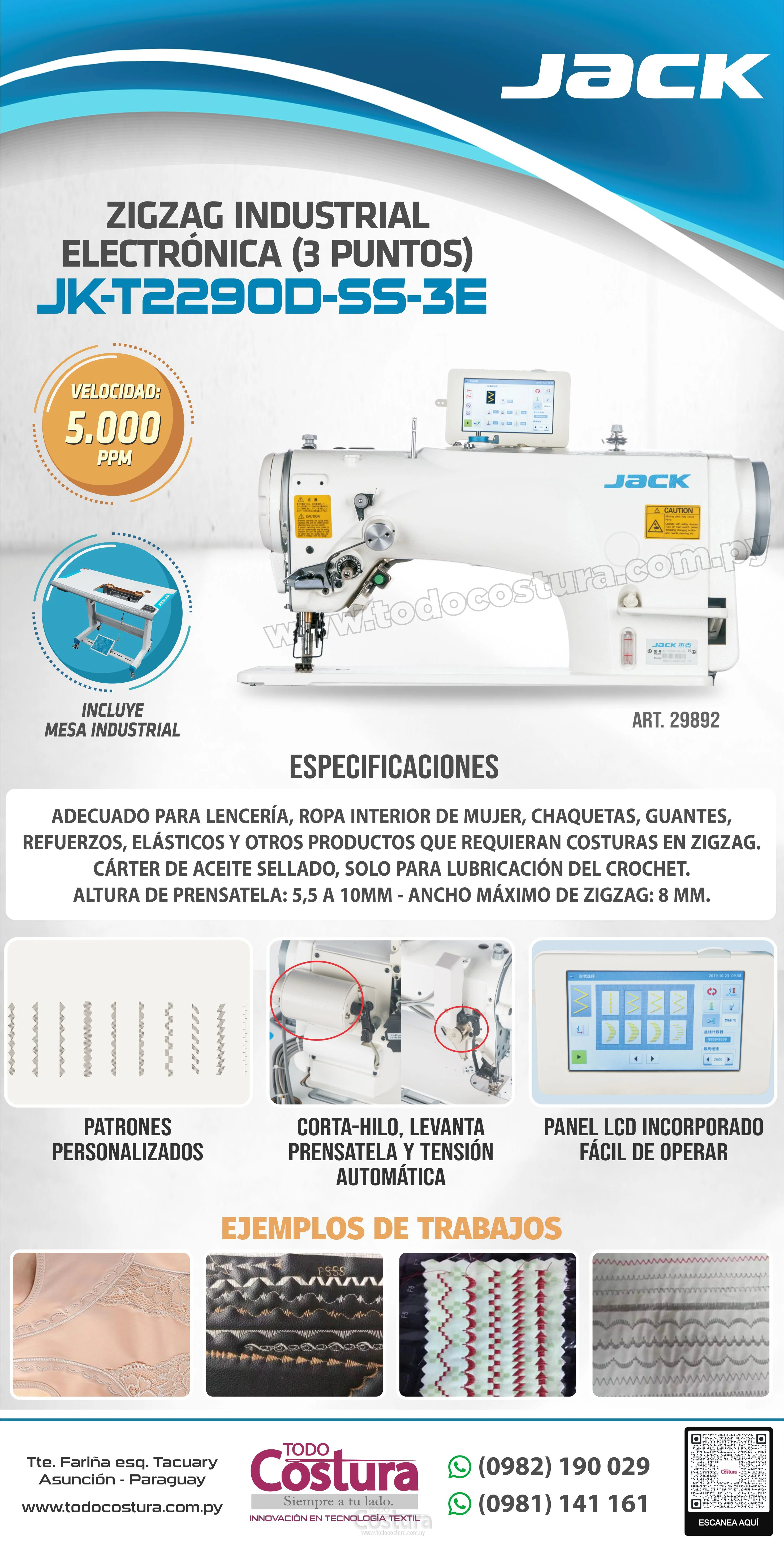 ZIGZAG INDUSTRIAL ELECTRONICA (3 PUNTOS) JACK JK-T2290D-SS-3E